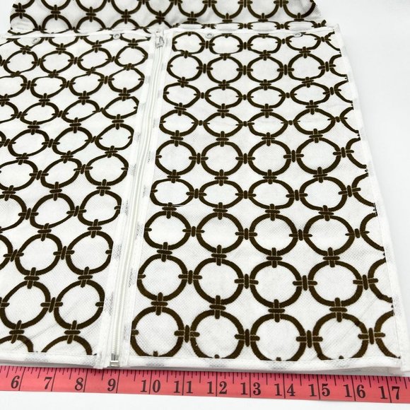 Joy Mangano Hanging Organizer White Brown Design Multiple Pockets New - Picture 6 of 8